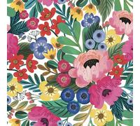Star Rouleau de papier cadeau avec motif floral - 70 cm x 2 m - Papier cadeau pour anniversaire, mariage, Pâques - Motif floral - Papier d'emballage coloré et papier d'emballage - Multicolore