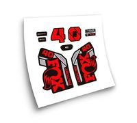 STAR SAM Autocollants compatibles avec fourche de vélo Fox 40 Heritage Collection 2021 Rouge 1 cm