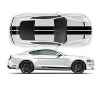 STAR SAM Autocollants en vinyle pour voiture avec bandes de course compatibles avec Ford Mustang 2015-2018 (kit complet, noir mat)
