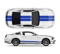 STAR SAM Autocollants en vinyle pour voiture Kit complet de bandes Racing compatibles avec Ford Mustang 2005-2014 Bleu brillant