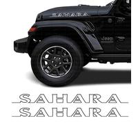 STAR SAM Stickers 4x4 pour voiture latérale compatibles avec Jeep Wrangler - Autocollants voiture extérieur sahara, overland, war machine et contour. (Sahara contour, blanc 010)