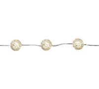 Star Santa Guirlande lumineuse LED Marble Balls câble transparent, 15 LED blanches chaudes minuteur, longueur : 1,4 m, fonctionne avec pile, boîte à fenêtre avec ,