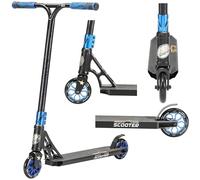 STAR SCOOTER Stunt Scooter Professionnel Trottinette Freestyle Enfant de 8 Ans | Patinette 110mm Aluminium avec HIC pour Professionnels | Noir Bleu