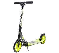 STAR SCOOTER Trottinette Enfant et Adulte 2 Roues pour garçons et Filles de 7-10 Ans | Patinette Enfant Pliable 205mm avec marchepied XXL et Roues Grande | Noir & Vert