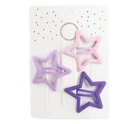 Star Snap Pinces à Cheveux Barrettes à Cheveux Étoiles Creuses Couleur Mixte Accessoires de Coiffure Mignons pour Femmes Dame Filles Matériau en Résine Plastique 3PCS (Violette)