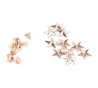 Star Stud Rivets for Leather Craft | 14mm Zinc Alloy Metal Studs for Bags/Shoes/Belts | 10PCS Decorative Rivets for DIY Clothing & Accessories (14mm convex gold)
