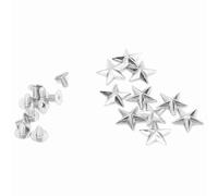Star Stud Rivets for Leather Craft | 14mm Zinc Alloy Metal Studs for Bags/Shoes/Belts | 10PCS Decorative Rivets for DIY Clothing & Accessories (14mm convex silver)
