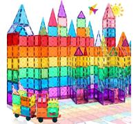 STAR-TOYS Blocs de Construction magnétiques 60 pièces 3D, 2 Voitures, Jeu de Construction magnétique éducatif pour Enfants de 3, 4, 5 et 6 Ans