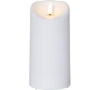 Star Trading 063-84 Bougie LED "Flamme" en plastiqueFlamme vacillante, warmwhite,env. 7,5x15 cm, blanc, pile, minuterie,extérieur, carton quadrichromie
