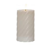 Star Trading Bougie Pillar LED Flame Ø7.5x15 cm Beige