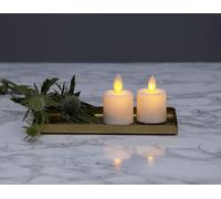 Star Trading Bougies LED 2 pièces blanc plastique Twinkle flamme mobile 6cm