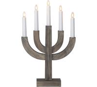 Star Trading Chandelier 'Selma' en bois de pin teinté, brun, 5 flammes, ampoule E10, H 40cm