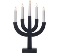 Star Trading Chandelier 'Selma' gris foncé en pin laqué, 5 flammes, ampoules E10, H 40cm