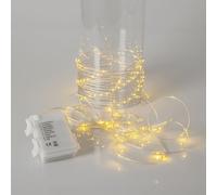 Star Trading Guirlande lumineuse DREWDROP-MICRO, 96 LED blanc chaud, 8 fonctions feux de circulation, câble transparent, longueur 7m, fonction batterie & minuterie, pour intérieur & extérieur