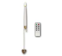 Star Trading Lot de 8 bougies de sapin de Noël LED blanches avec télécommande et support en métal, couleur de lumière blanc chaud, fonction minuterie, lumière continue, lumière vacillante