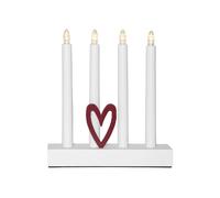STAR TRADING Lustre Hilma 4fl. avec coeur Batterie 22x24,5cm blanc