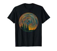 Star Trails Forest Night Sky Nature Lover Retro Wildlife T-Shirt
