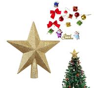 Star Tree Topper,20cm étoile pour Sapin de noël,Glitter Tree Top décoration Étoile,avec noël Suspendre Deco,Pointes de Sapin