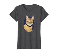 Star Trek Captain Cat Kirk T-Shirt, Femme, Chiné Foncé, L