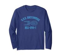 Star Trek Enterprise E Athletic Manche Longue, Unisexe pour Adultes, Bleu Marine, M