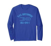 Star Trek Enterprise E Athletic Manche Longue, Unisexe pour Adultes, Bleu Royal, L