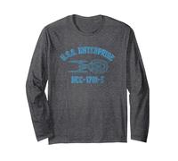 Star Trek Enterprise E Athletic Manche Longue, Unisexe pour Adultes, Chiné Foncé, XXL
