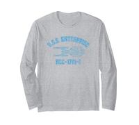 Star Trek Enterprise E Athletic Manche Longue, Unisexe pour Adultes, Gris Chiné, L