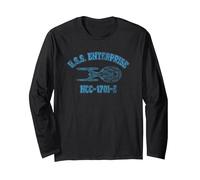 Star Trek Enterprise E Athletic Manche Longue, Unisexe pour Adultes, Noir, S