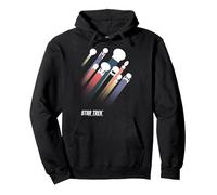Star Trek Federation Ships Rainbow Stripe Sweat à Capuche, Unisexe pour Adultes, Noir, M