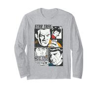 Star Trek Kirk Spock Uhura Sulu Squares Manche Longue