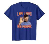 Star Trek Live Long and Prosper T-Shirt, Enfant, Bleu Royal, 12 Ans