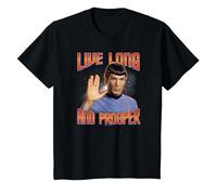 Star Trek Live Long and Prosper T-Shirt, Enfant, Noir, 2 Ans