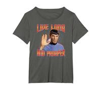 Star Trek Live Long and Prosper T-Shirt, Femme Grandes Tailles, Asphalte, 2X