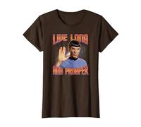 Star Trek Live Long and Prosper T-Shirt, Femme, Marron, M