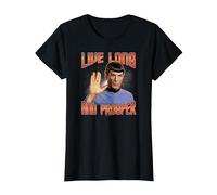 Star Trek Live Long and Prosper T-Shirt, Femme, Noir, XS
