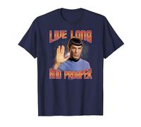 Star Trek Live Long and Prosper T-Shirt, Homme, Bleu Marine, 4XL