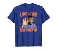 Star Trek Live Long and Prosper T-Shirt, Homme, Bleu Royal, L