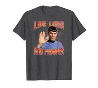 Star Trek Live Long and Prosper T-Shirt, Homme, Chiné Foncé, XXL