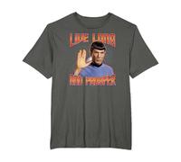Star Trek Live Long and Prosper T-Shirt, Homme Grandes Tailles, Asphalte, 5X Tall