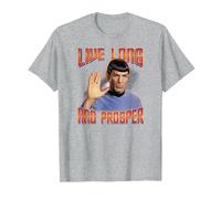Star Trek Live Long and Prosper T-Shirt, Homme, Gris Chiné, S