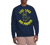 Star Trek Live Long Hand Crew Sweatshirt Maillot de survêtement, Bleu Marine, M Mixte