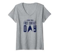 Star Trek : logo First Contact Day T-Shirt avec Col en V