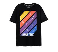 Star Trek Ships in Space T-Shirt Noir pour Hommes | Sci-FI Galaxy Graphic Tee - Navires emblématiques et Style Confortable | Chemise à Manches Courtes pour Les Fans de Trekkie