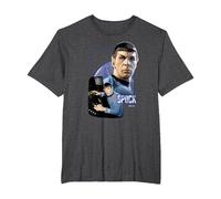 Star Trek Spock T-Shirt, Homme Grandes Tailles, Chiné Foncé, 5X Tall