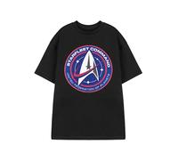 Star Trek T-Shirt à Manches Courtes pour Hommes | T-Shirt Graphique avec Logo de Starfleet Command en Noir | Vêtements Classiques de Série TV de Science-Fiction | Marchandise Officielle pour Trekkies