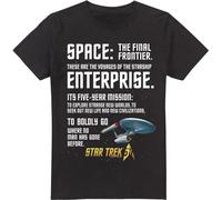 Star Trek - T-shirt "Intro" pour homme TV13731 (5XL) (Noir)