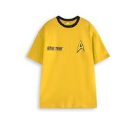 Star Trek T-Shirt Jaune Capitaine Kirk de pour Hommes | Amiral James T. Kirk Uniform Graphic Tee pour Adultes | Haut à Manches Courtes Tenue emblématique pour Trekkies
