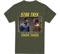 Star Trek - T-shirt "Mirror Mirror" pour homme TV5691 (XL) (Vert militaire)