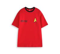 Star Trek T-Shirt Rouge Scotty de pour Hommes | Ingénieur en Chef Scott Montgomery Uniform Graphic Tee pour Adultes | Haut à Manches Courtes Tenue emblématique pour Trekkies