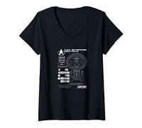 Star Trek: The Next Generation U.S.S. Enterprise Schematics T-Shirt avec Col en V